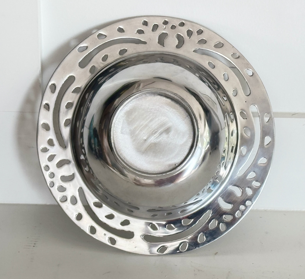 Simply Pewter Houston Large 12.5" Serving Fruit Bowl Cutout Pierced Openwork Rim